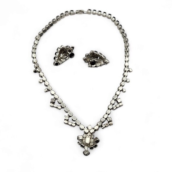 Elegant Black and Silver Vintage Necklace Set - Picture 5 of 5